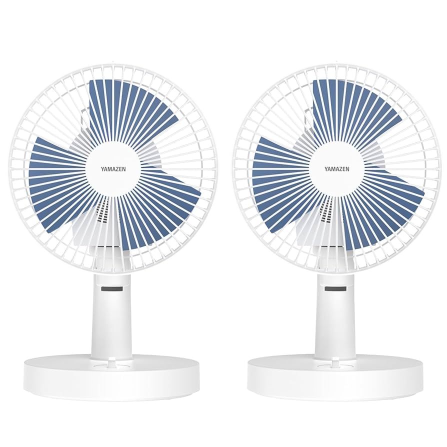 青い3枚ブレード 卓上扇風機 Amazon | 卓上扇風機 静音 扇風機 クリップ USB充電/給電 小型